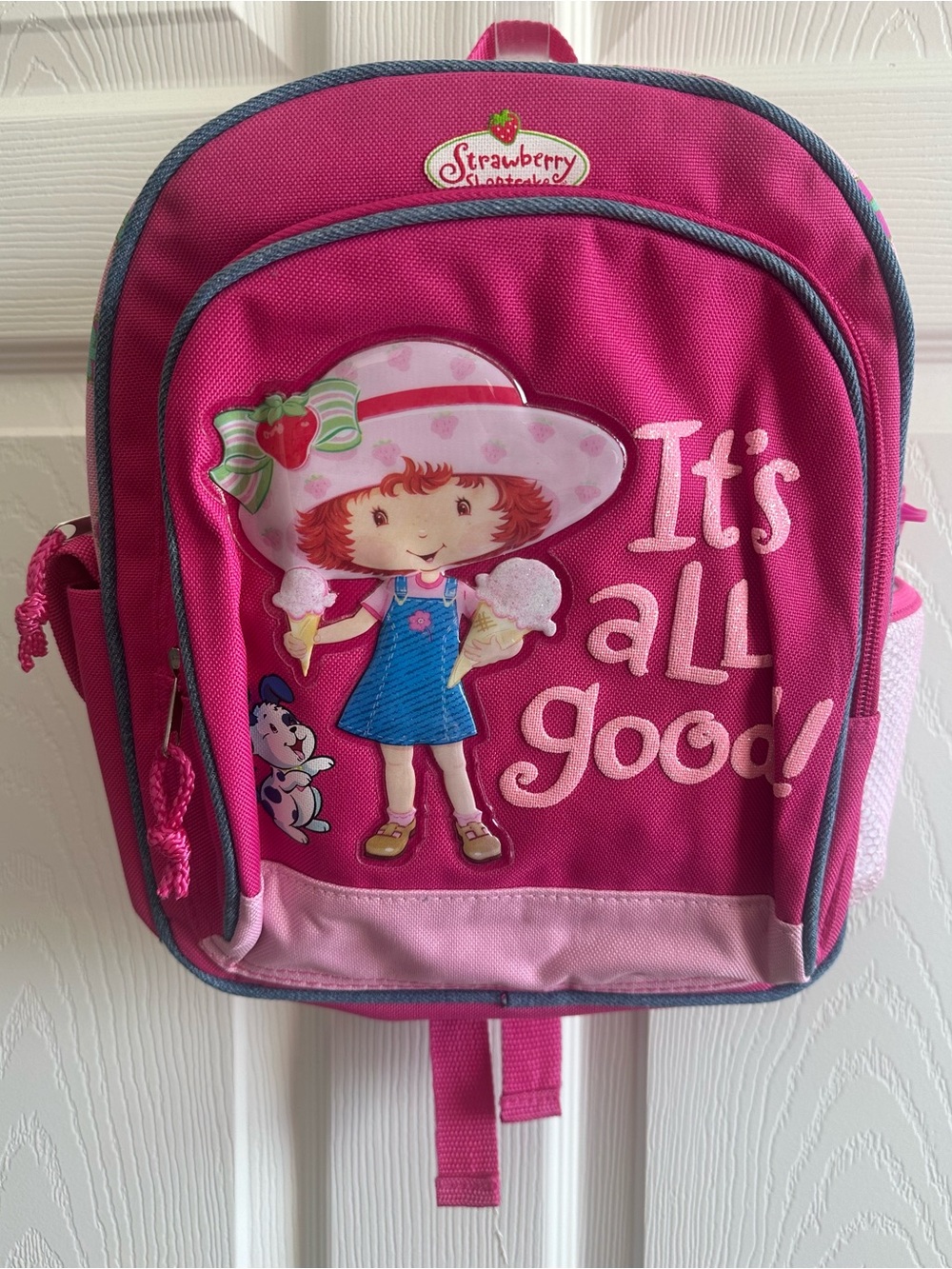 Strawberry Shortcake Pink Kids mini Backpack with bottle 12” new